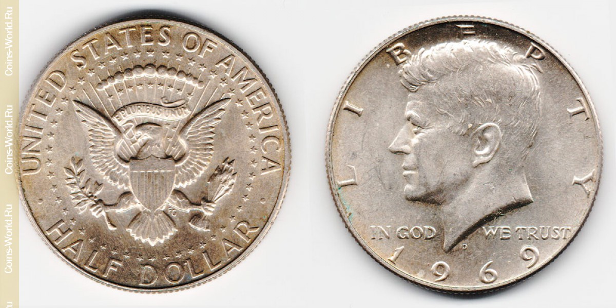 ½ доллара 1969 года D США