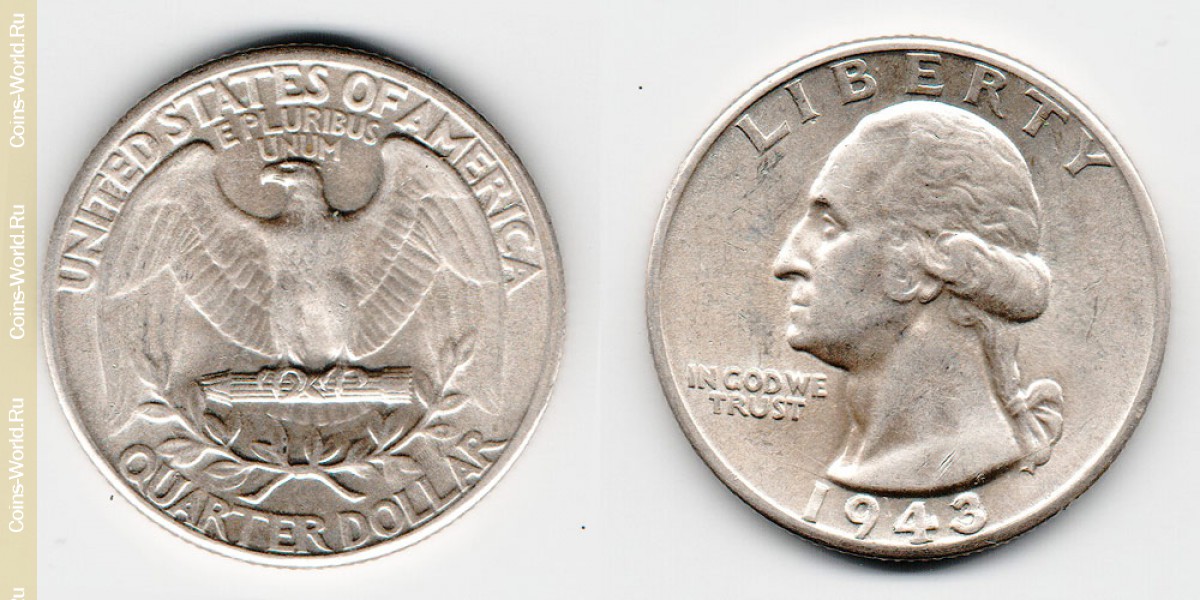 ¼ доллара 1943 года  США