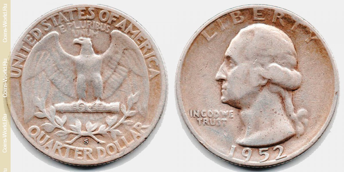¼ dollar 1952 USA