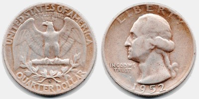 ¼ dólar 1952