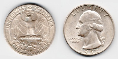 ¼ dollar 1952 D