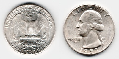 ¼ доллара 1953 года 
