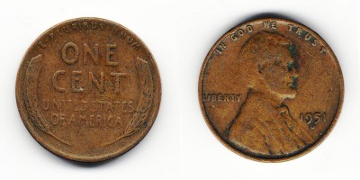 1 цент 1951 года