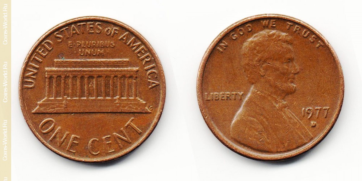 1 цент 1977 года США