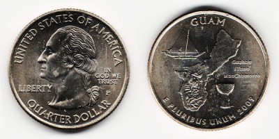 ¼ доллара 2009 года Гуам 