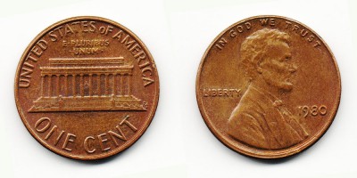 1 цент 1980 года 