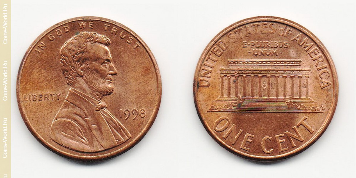 1 цент 1998 года США