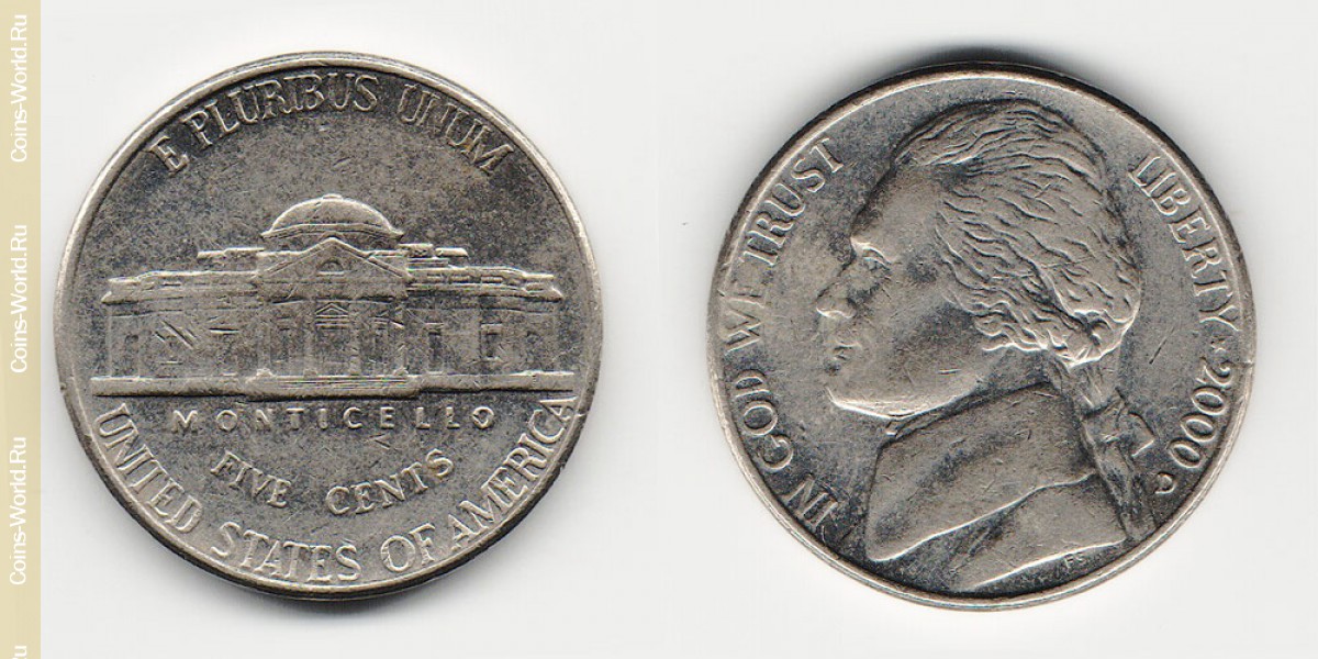 5 centavos  2000, Estados Unidos