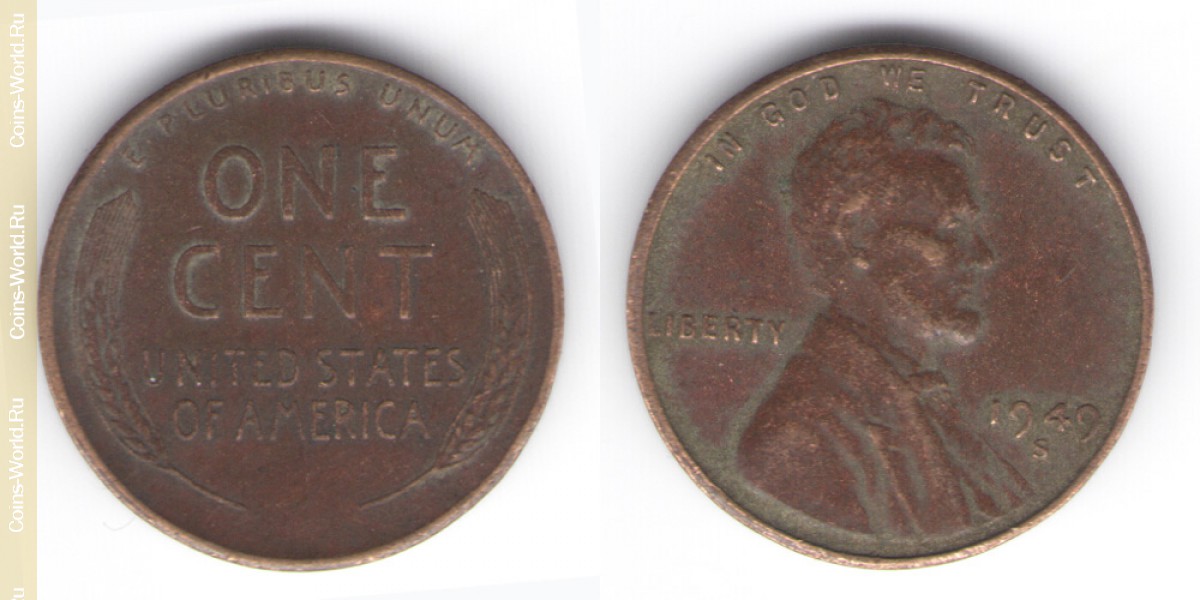1 cêntimo 1949 S EUA