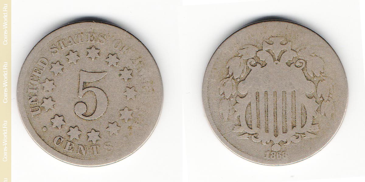 5 centavos  1868, Estados Unidos