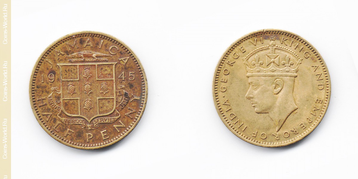 ½ pence  1945, Jamaica
