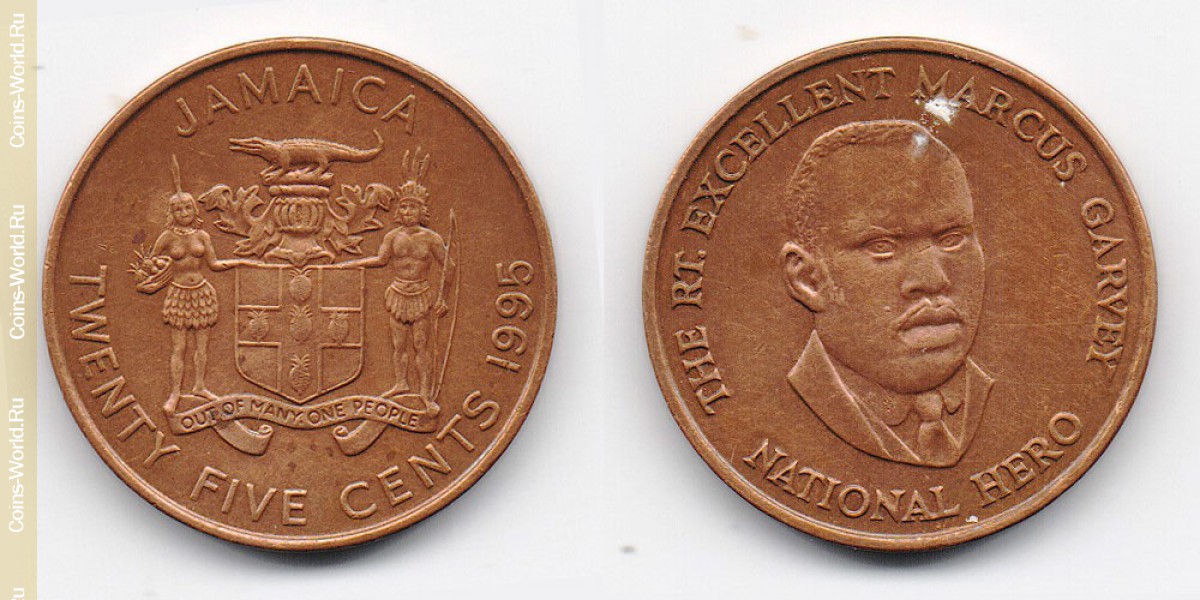 25 cents 1995 Jamaica