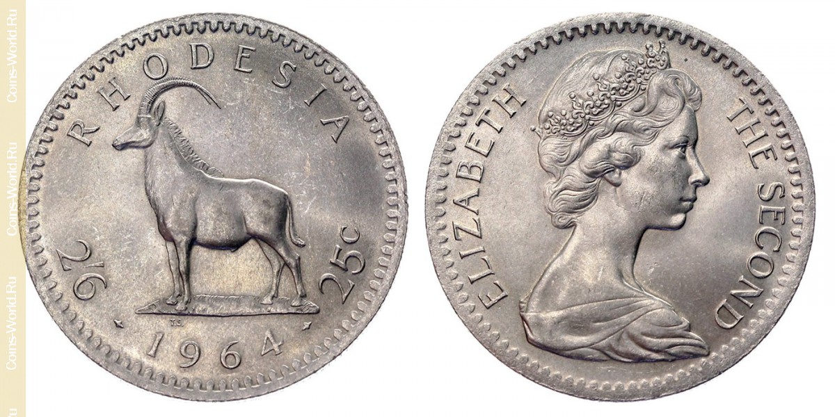 2½ shillings 1964, Rodésia