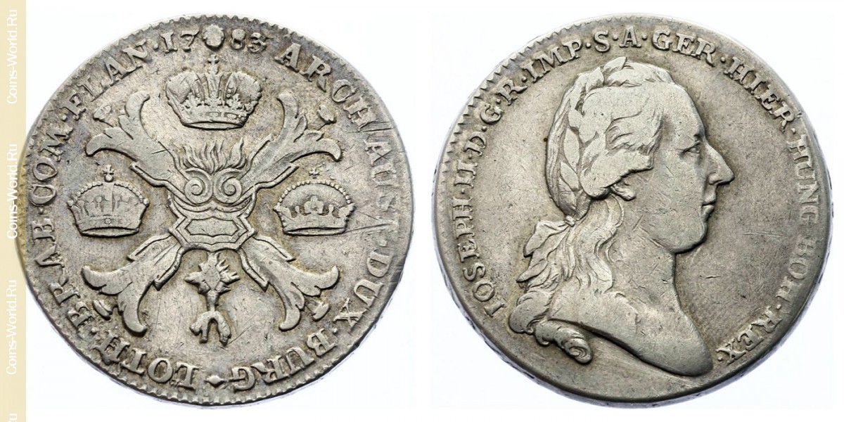 1 kronenthaler(coroatáler) 1783, Países Baixos Austríacos