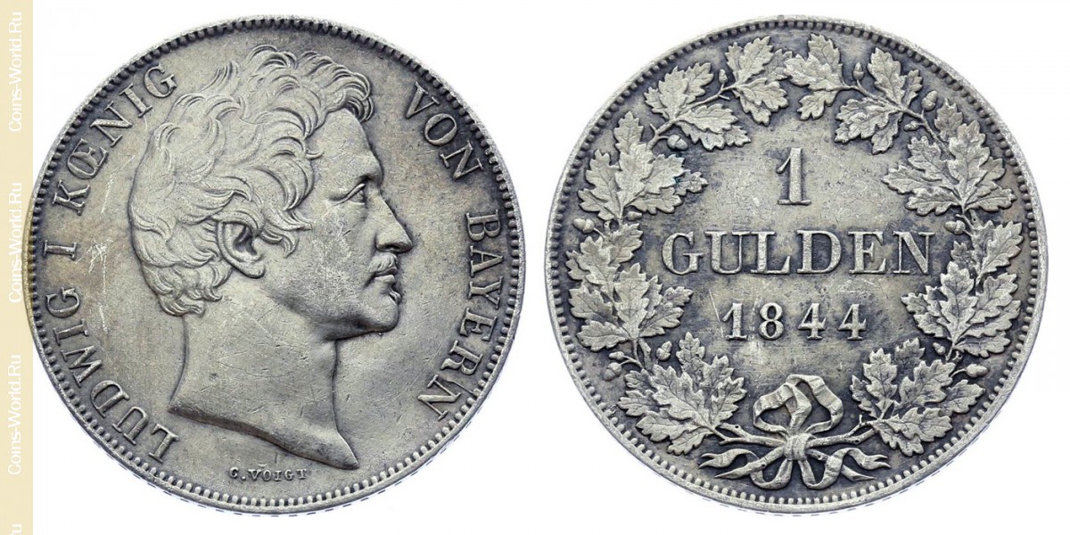 1 florín 1844, Baviera