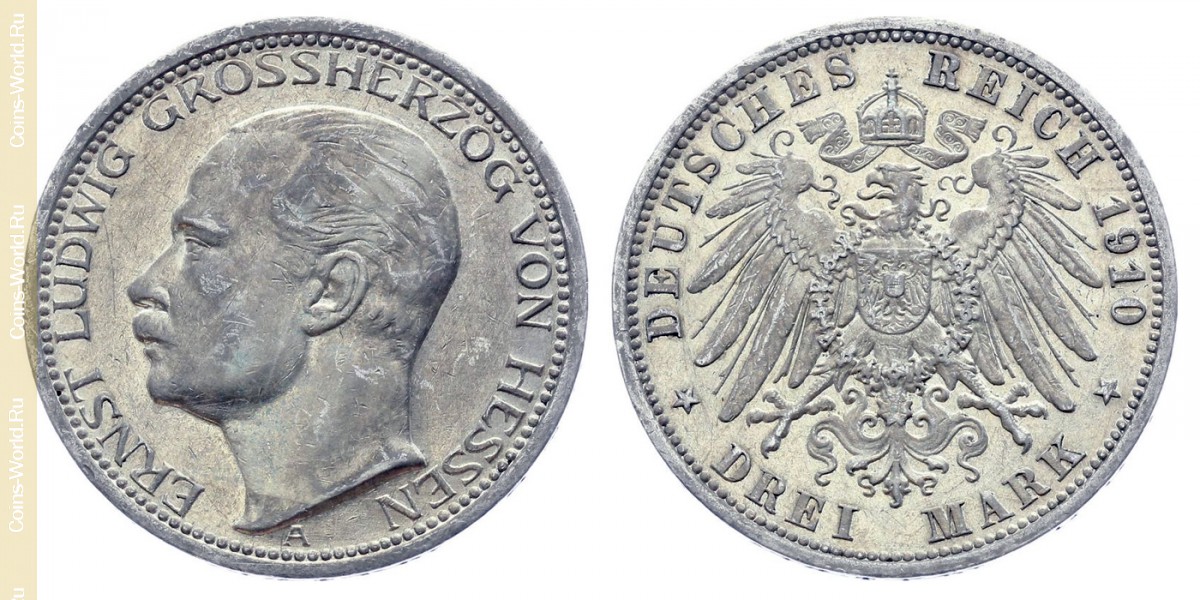 3 marcos 1910, Alemán (Imperio)