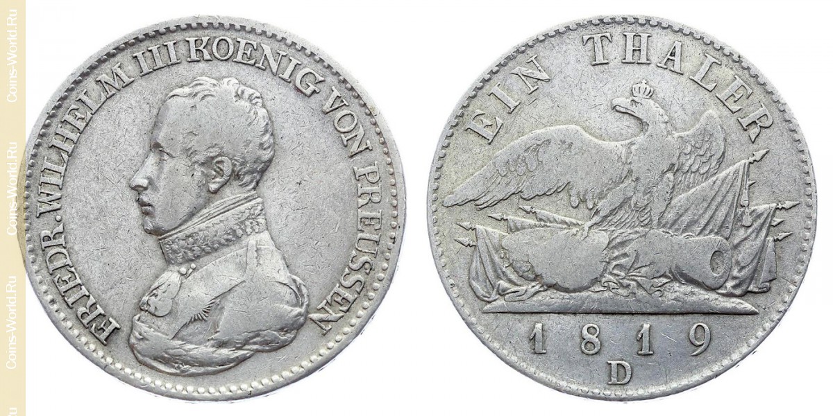 1 талер 1819 года D, Пруссия
