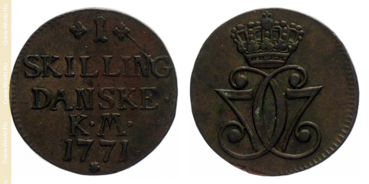 1 скиллинг 1771 года, Дания