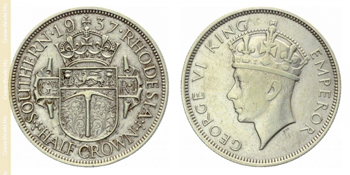 ½ corona 1937, Rodesia del Sur