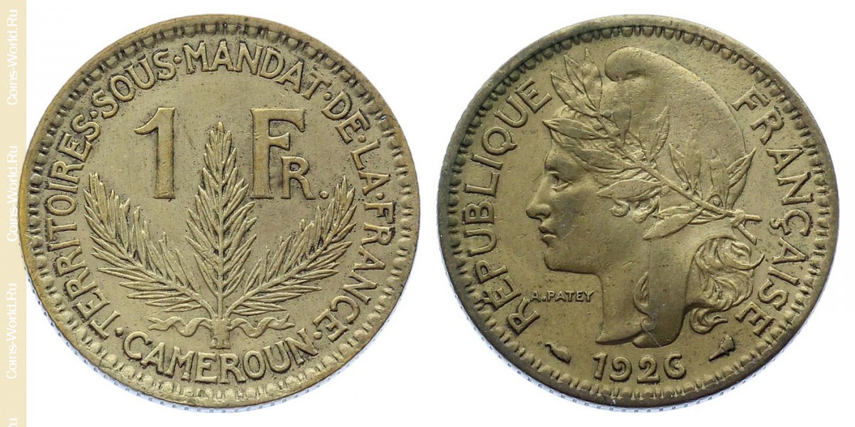 1 франк 1926 года, Камерун