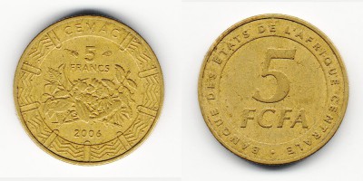 5 франков 2006 года