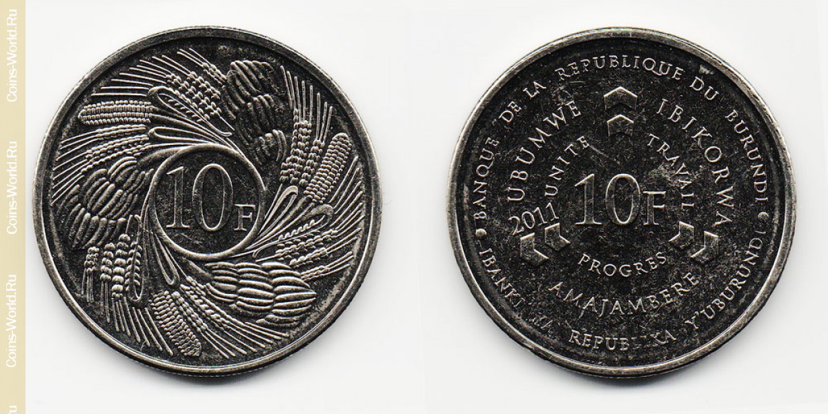 10 франков 2011 года Бурунди