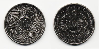 10 франков 2011 года