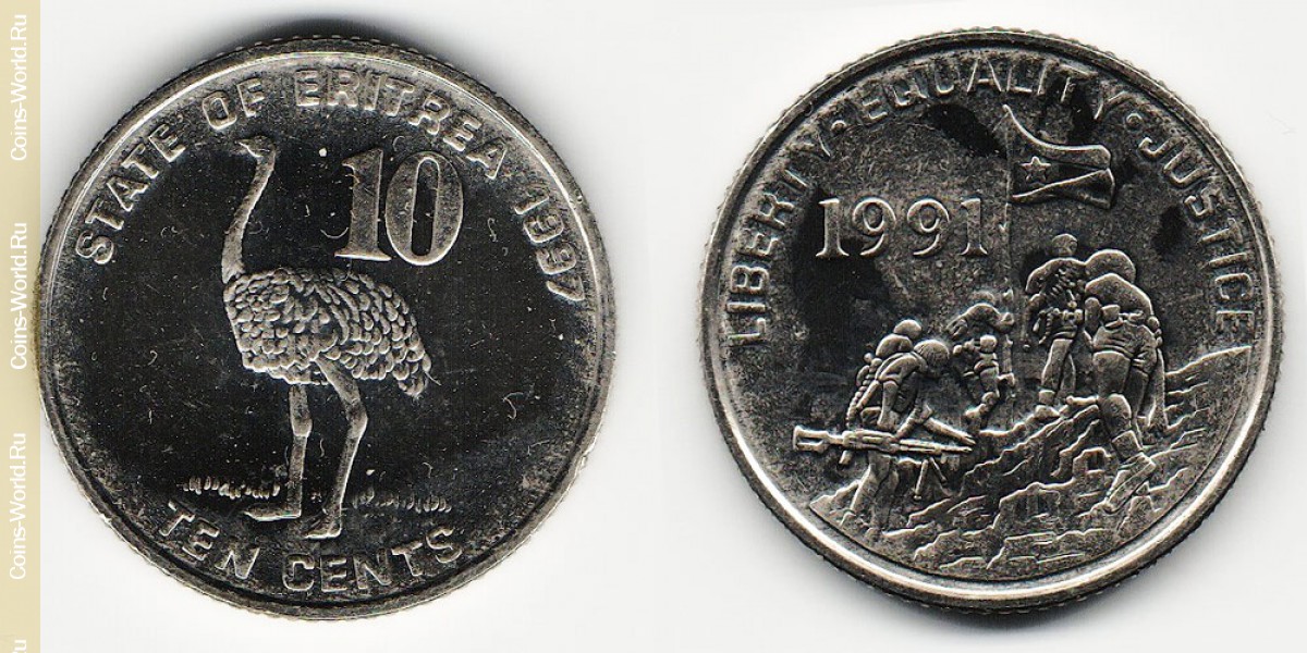10 cêntimos 1997 Eritreia