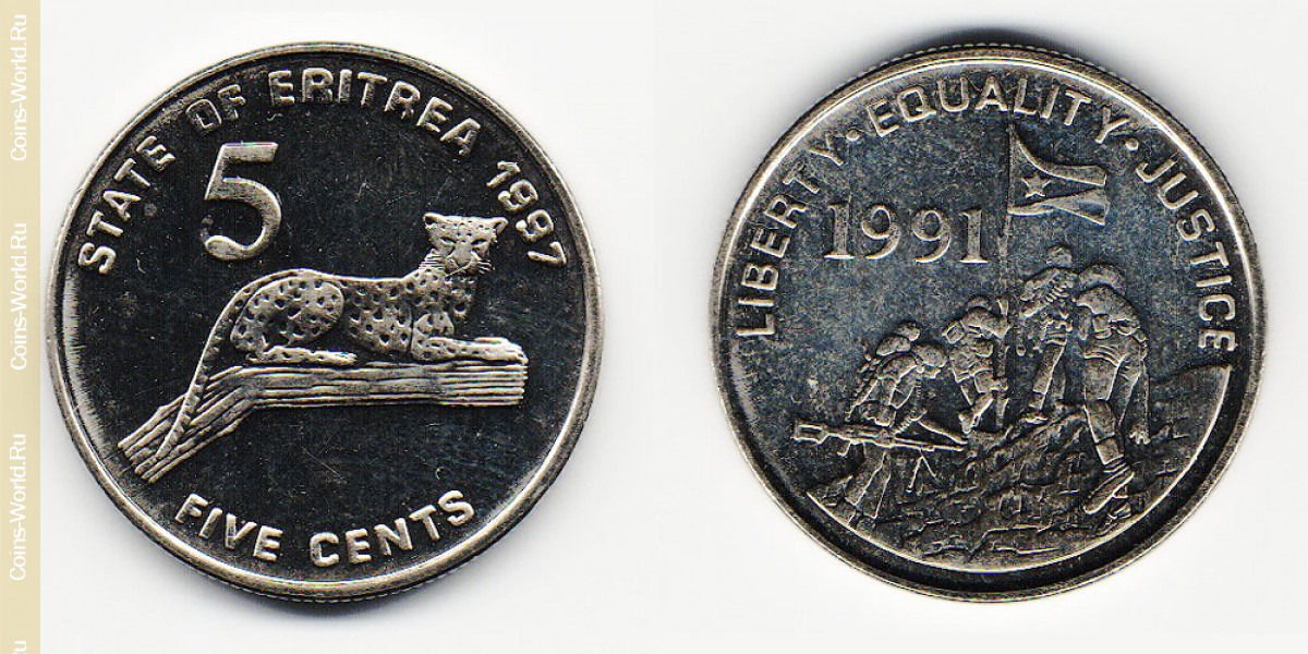 5 centavos 1997 Eritrea