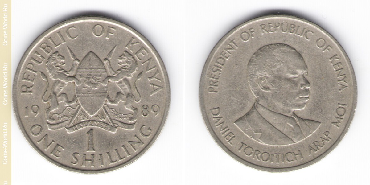 1 shilling 1989, Quênia