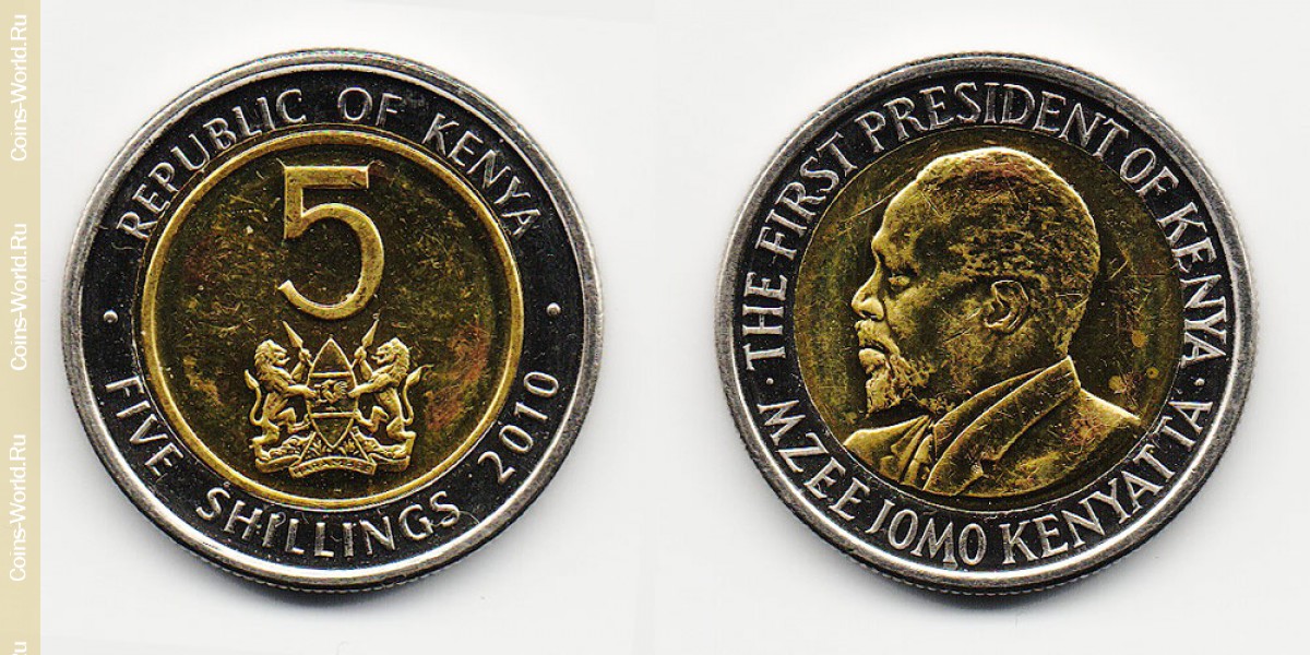 5 shillings 2010 Quênia