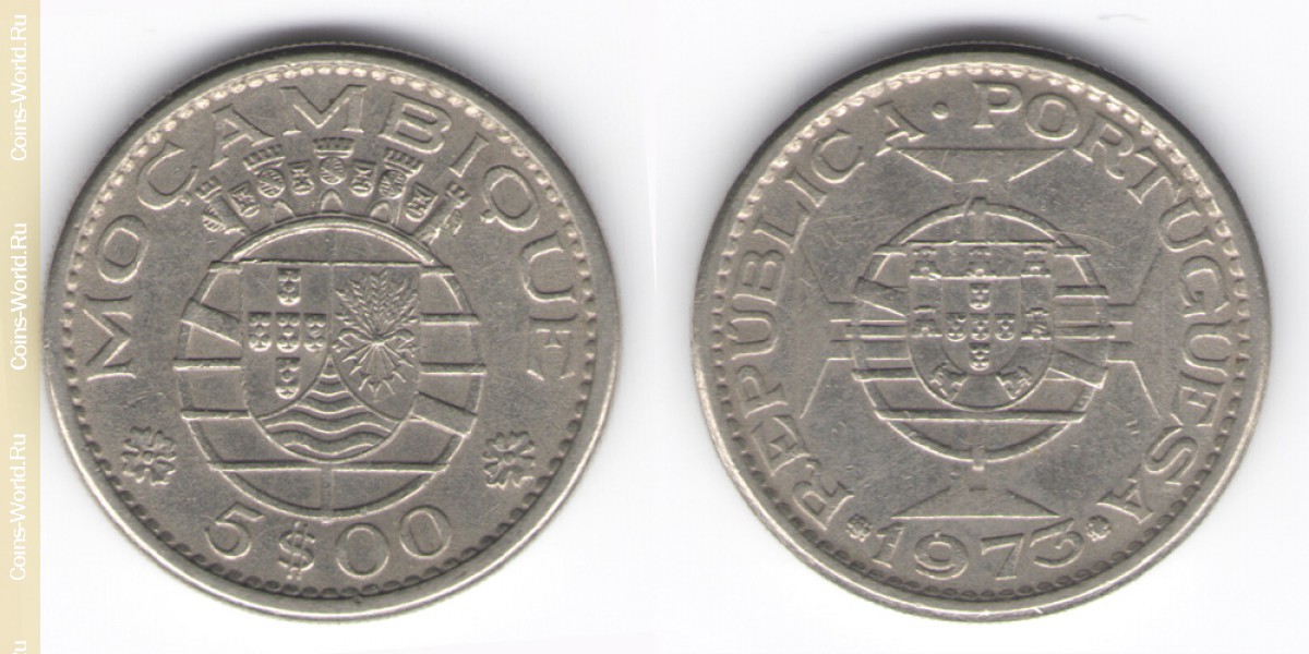 5 escudos 1973 Moçambique