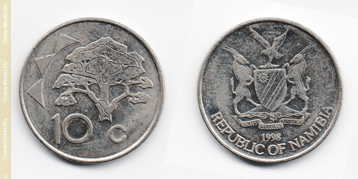 10 центов 1998 года Намибия