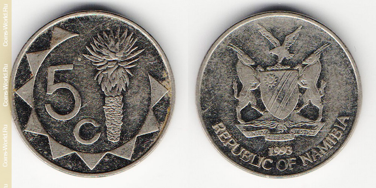 5 центов 1993 года Намибия