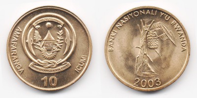 10 франков 2003 года