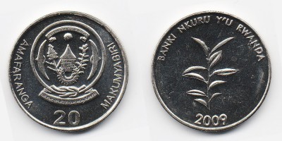 20 франков 2009 года