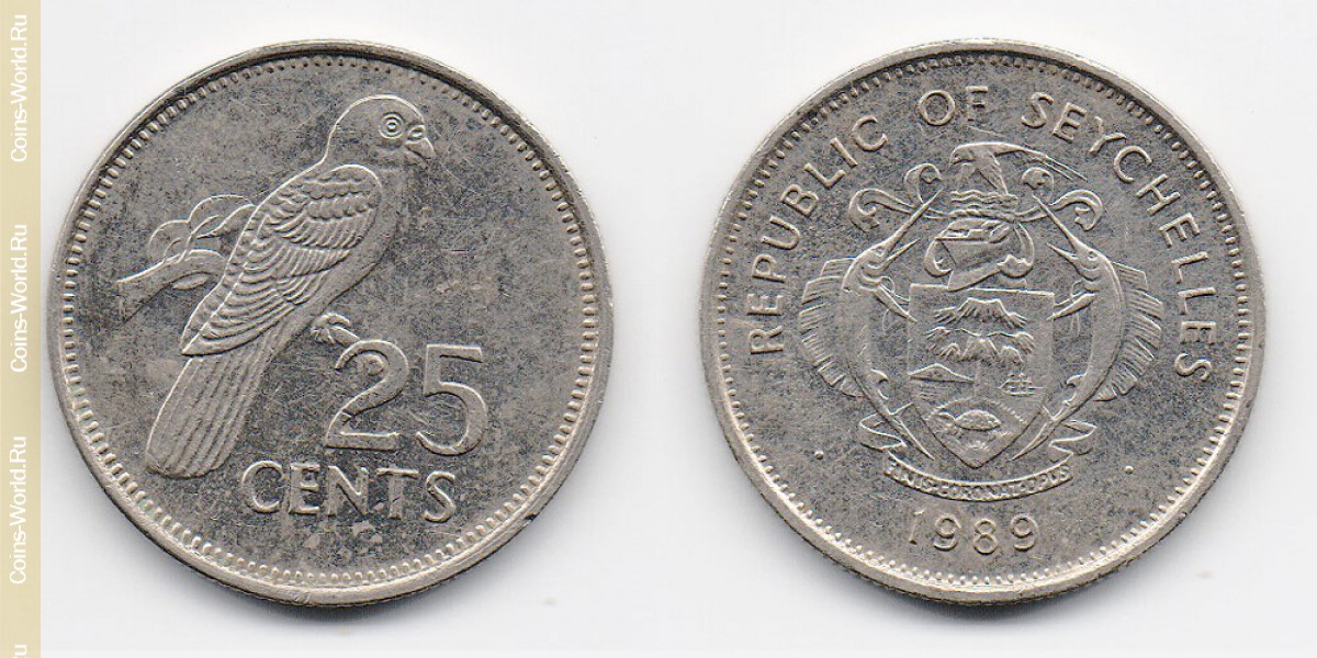 25 cêntimos 1989, seychelles