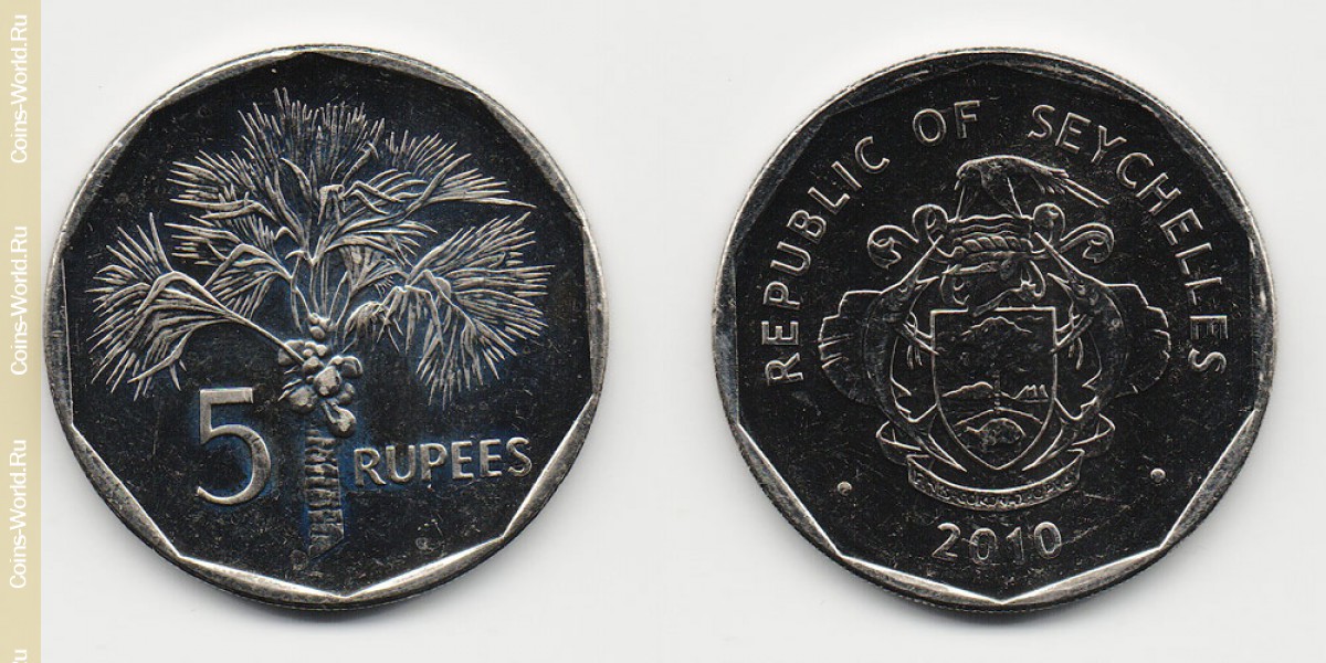 5 rúpias 2010 seychelles