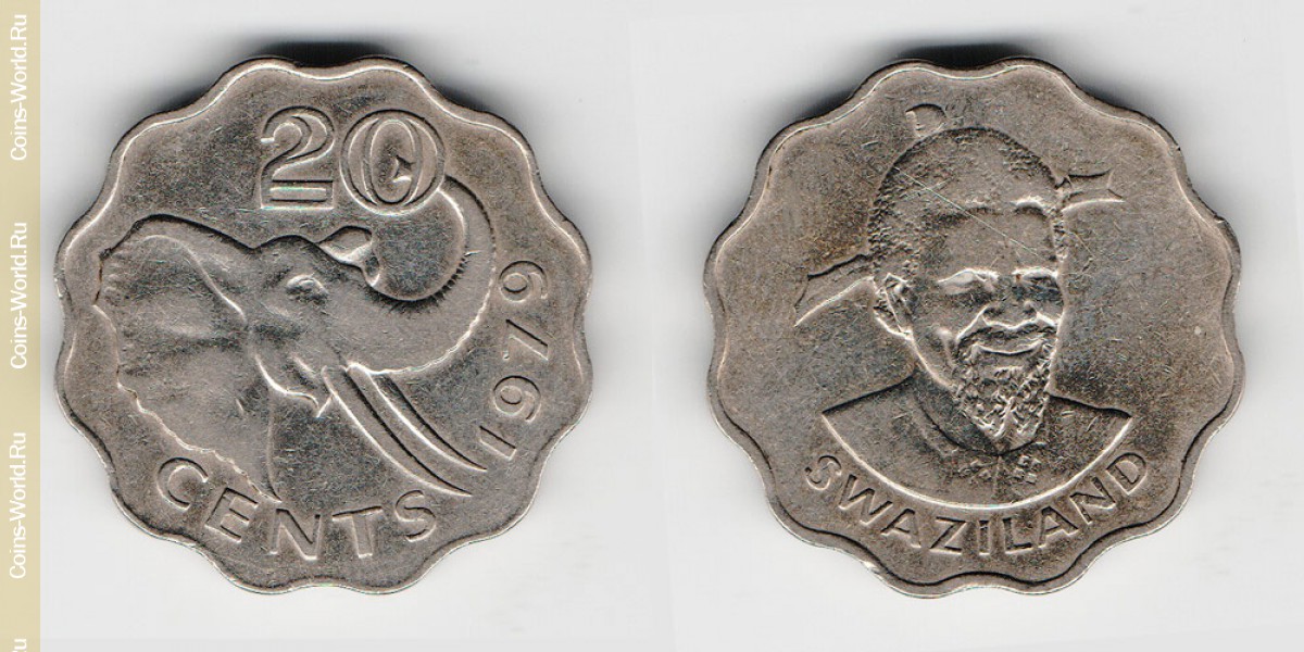 20 centavos 1979, Swazilandia
