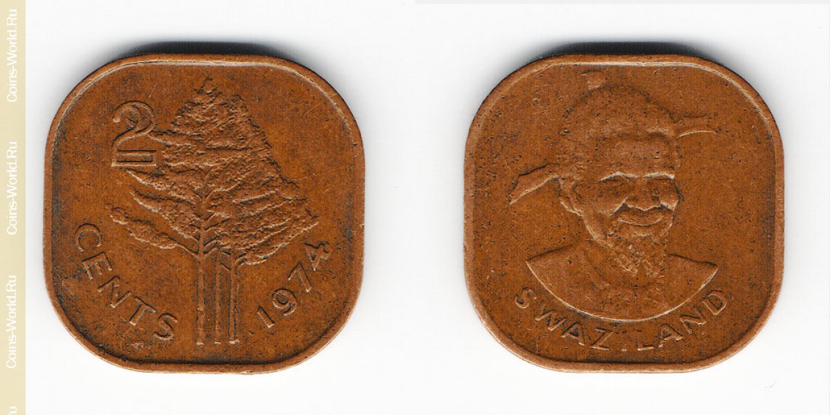 2 cêntimos 1974 Suazilândia