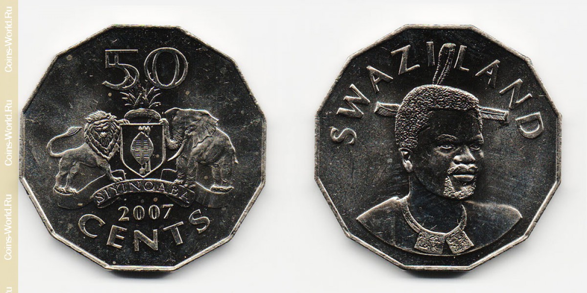 50 cents 2007 Swaziland