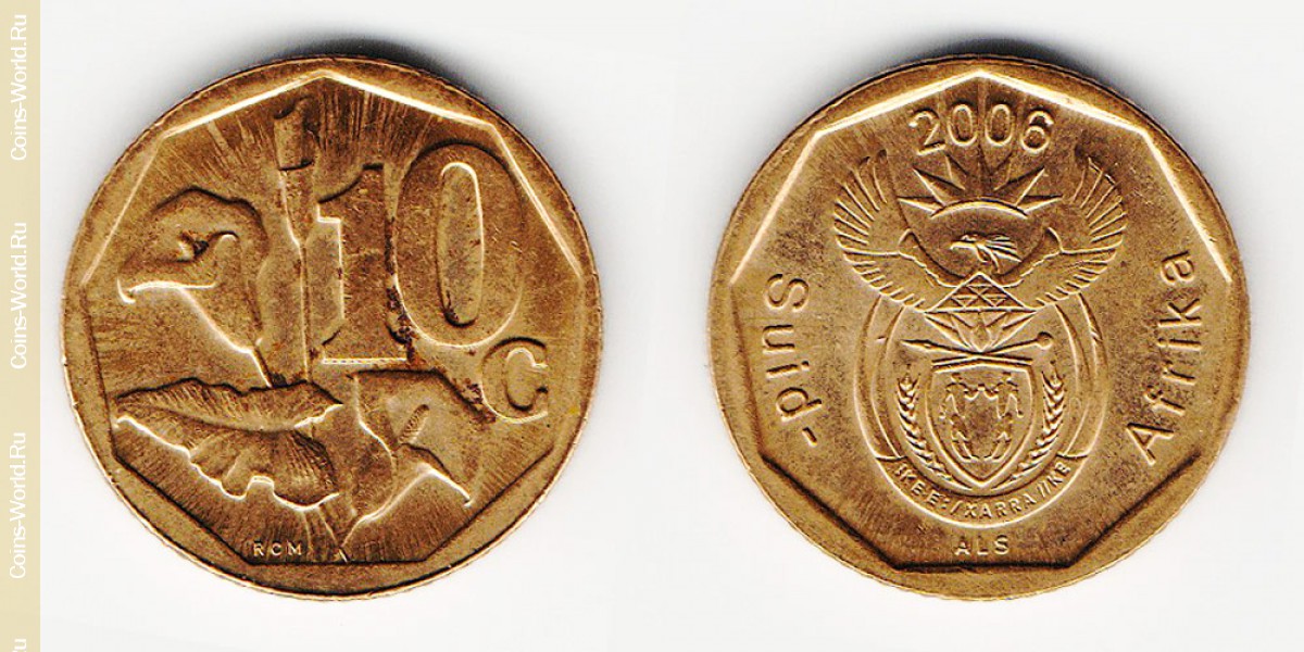 10 centavos 2006, Sudáfrica