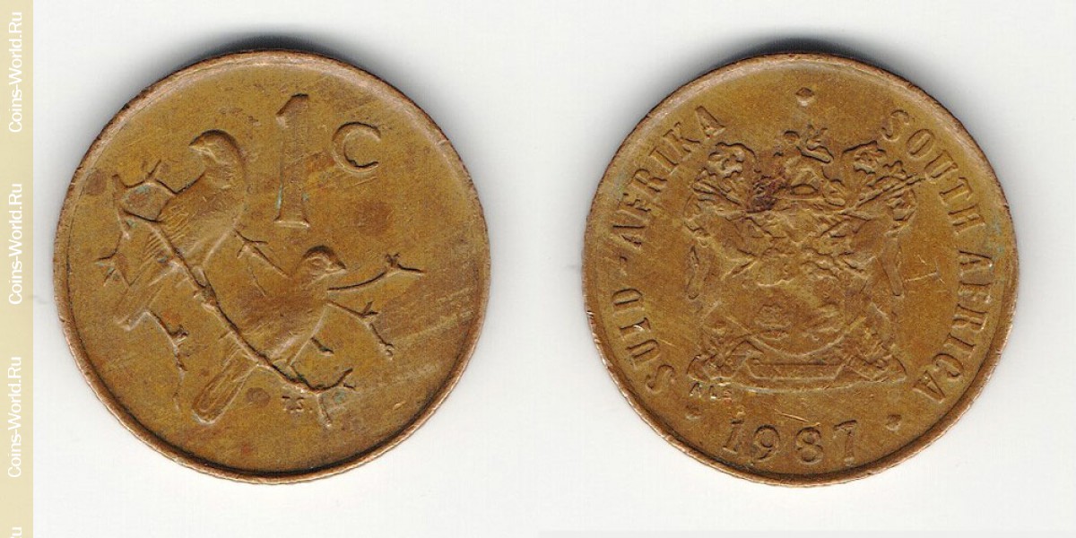 1 centavo 1987 Sudáfrica