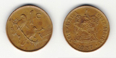 1 цент 1987 года