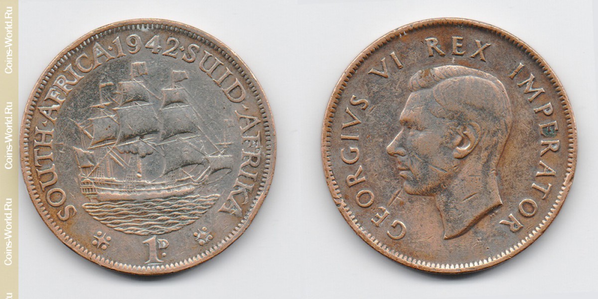 1 centavo 1942, Sudáfrica