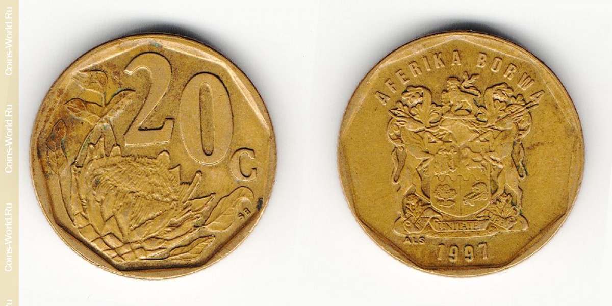 20 cêntimos 1997, África Do Sul