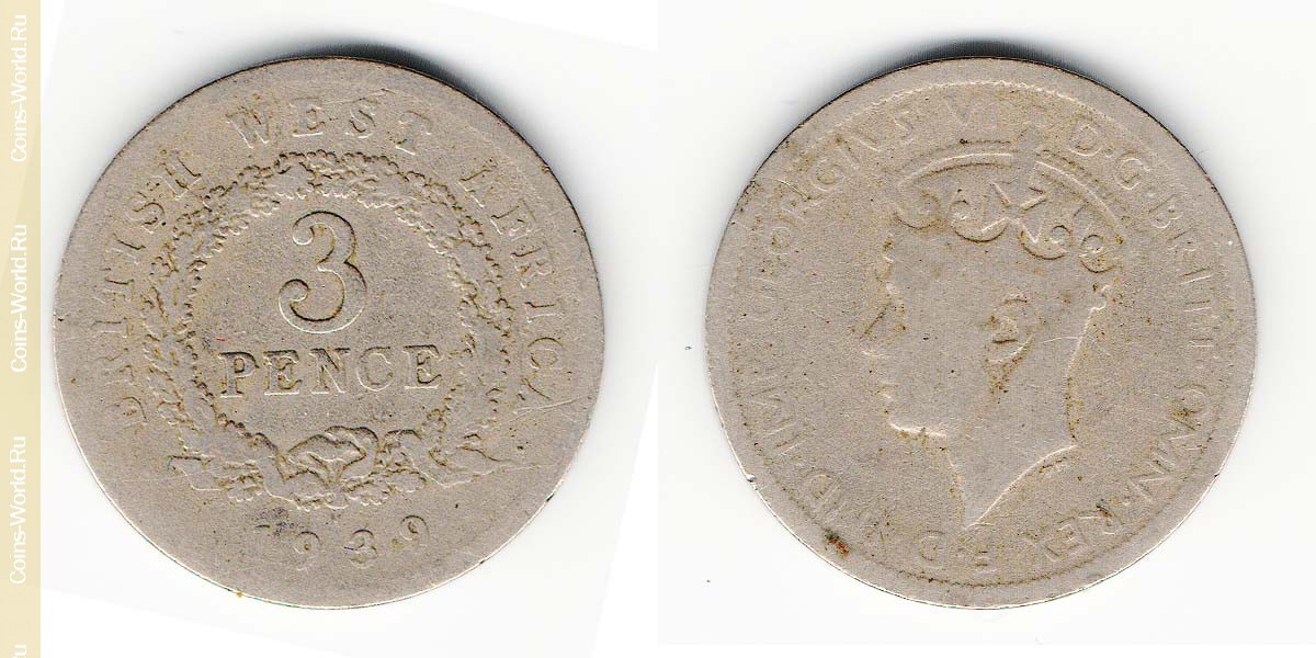 3 Pence 1939 Südafrika