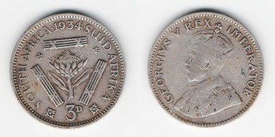3 pence 1934