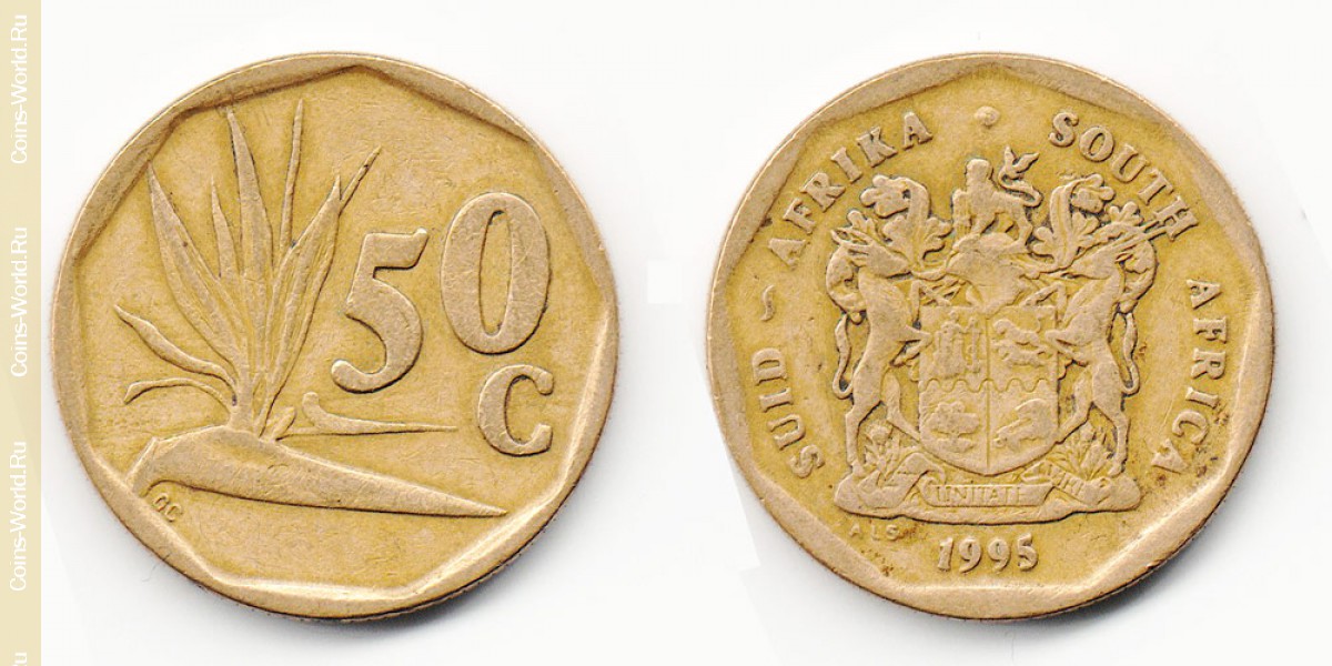 50 centavos 1995 Sudáfrica
