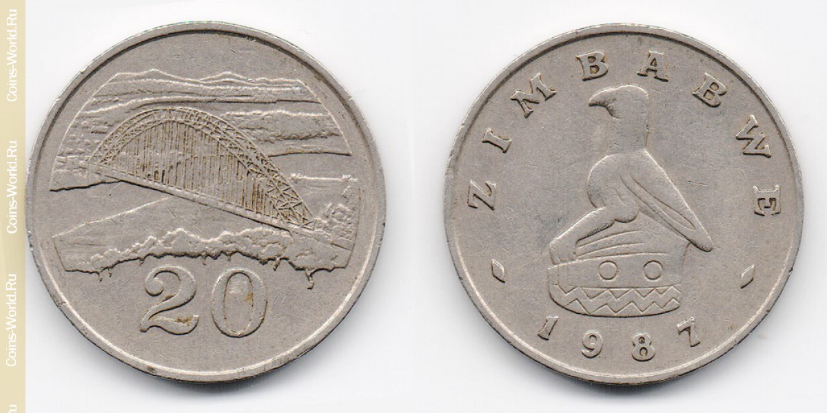 20 cêntimos 1987 Zimbabwe